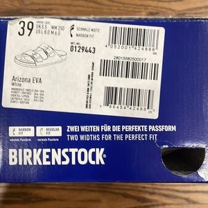 NWT Birkenstock Arizona White Eva size 039